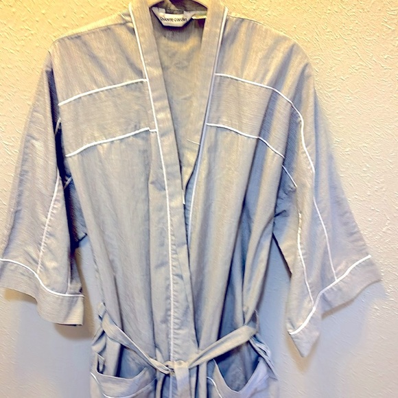 Pierre Cardin Striped Long Belted Pocket Bath Robe Sleepwear Men’s One Size - Picture 2 of 7